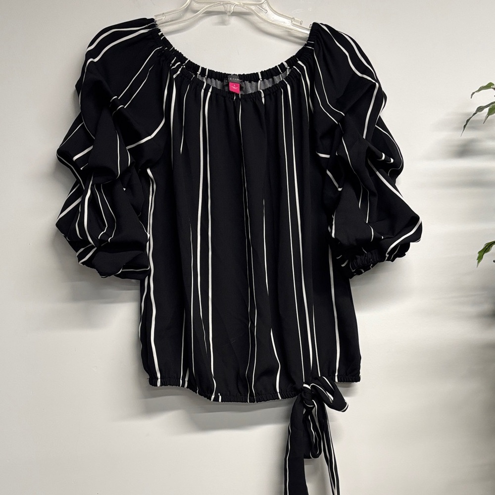 Vince Camuto Black and White Striped Blouse